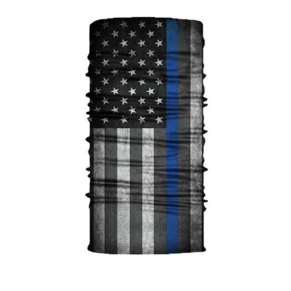Thin Blue Line Flag Gaiter Scarf Face Mask - Picture 3 of 8